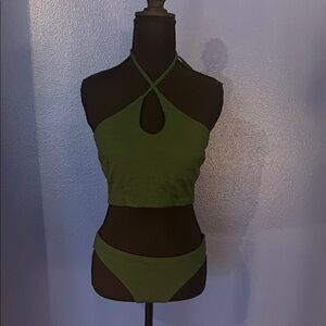 Aerie Green Halter Bikini Set